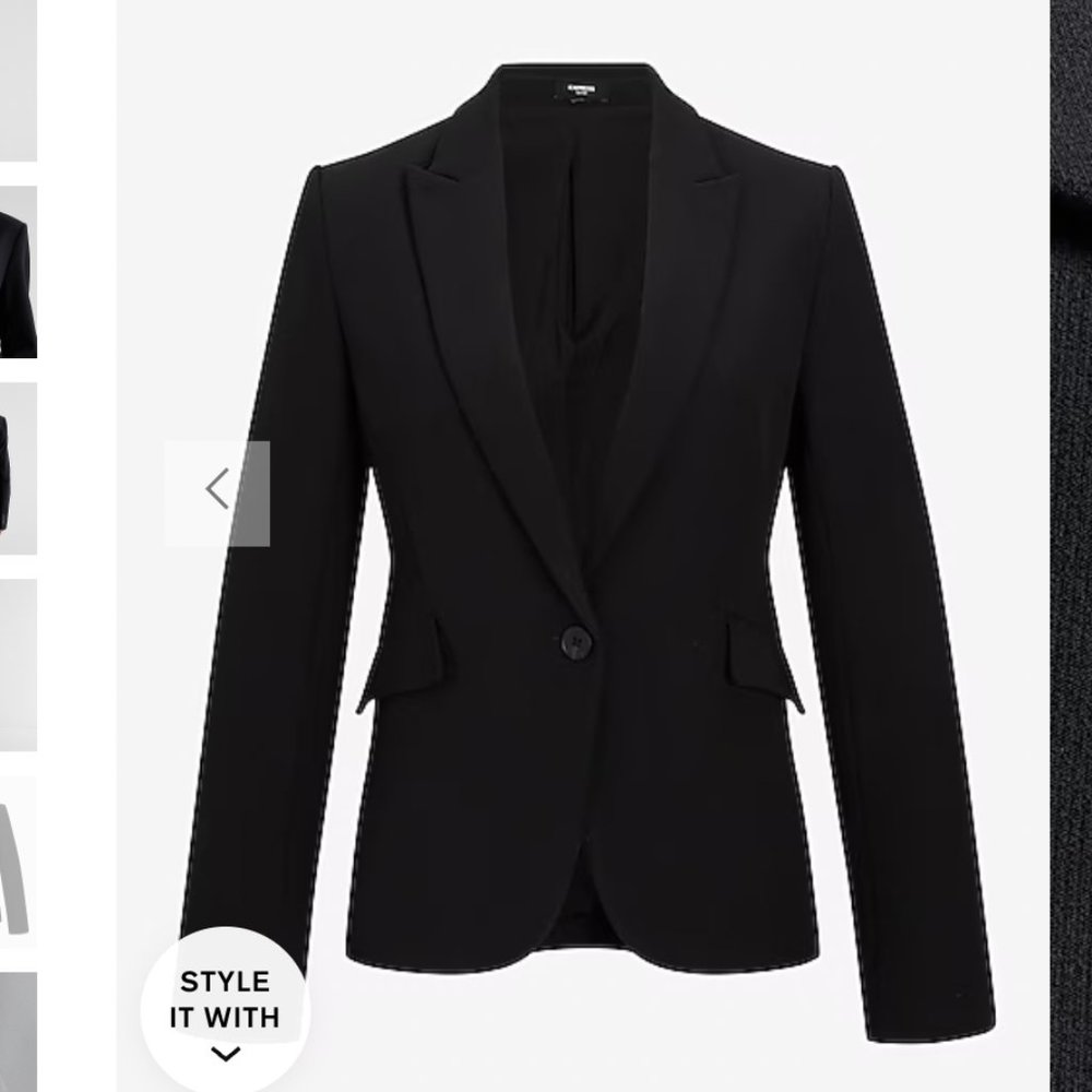 Express Black One Button Suit Jacket Blazer